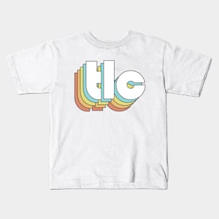 TLC - Retro Rainbow Typography Faded Style Kids T-Shirt